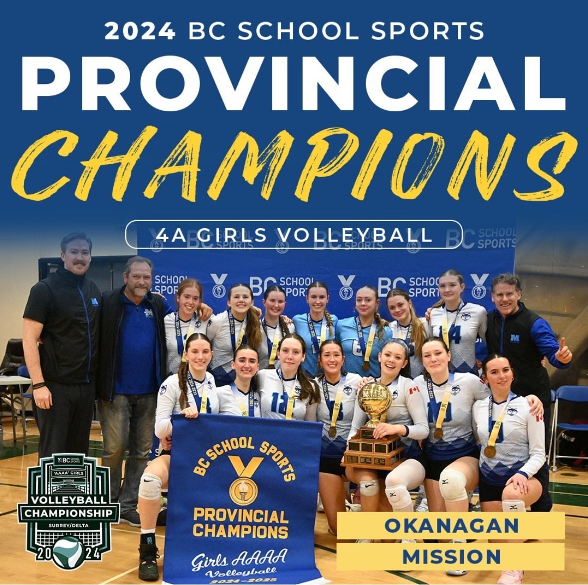 Team photo of 4A Girls Volleyball Champions from OKM